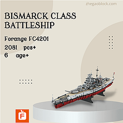 Forange Block FC4201 Bismarck Class Battleship Military