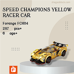 Forange Block FC1614 Speed Champions Yellow Racer Car Technician