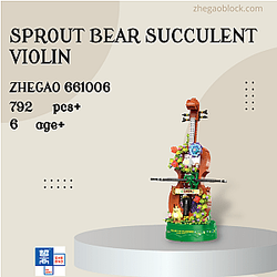 ZHEGAO Block 661006 Sprout Bear Succulent Violin City