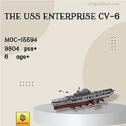 MOC Factory Block 15594 The USS Enterprise CV-6 Military