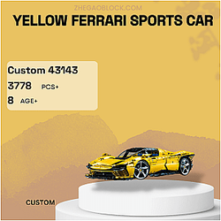Custom Block 43143 Yellow Ferrari Sports Car Technician