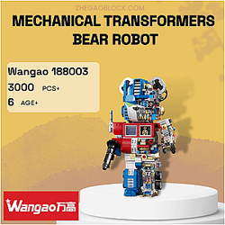 Wangao Block 188003 Mechanical Transformers Bear Robot Creator Expert