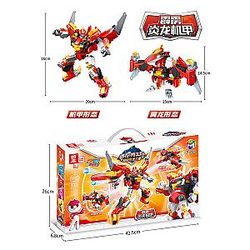 ZHEGAO ZG0109 Mini Special Attack Team Super Dinosaur Power: Yan Yan Dragon Machine Armor Movies and Games Block