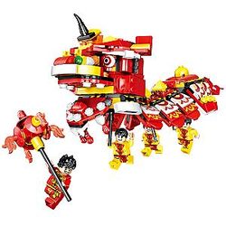 ZHEGAO QL0956 New Year's Day: Lion Dance Advanced Model Block