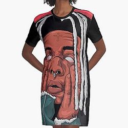 Zillakami Cartoon Design Graphic T-Shirt Dress