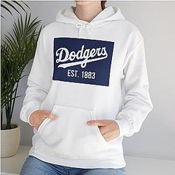 Dodgers Established 1883 Unisex Hoodie Sweatshirt, Los Angeles Baseball Fan, MLB Team Apparel, Vintage Sport Los Angeles Dodgers 8 Colors