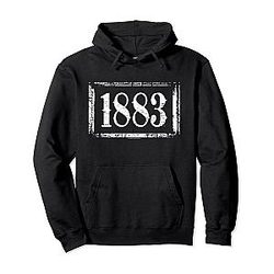 1883 White Logo Pullover Hoodie