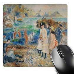 3dRose LLC 8 x 8 x 0.25 Inches Mouse Pad, Children on the Seashore, 1883 by Pierre-Auguste Renoir