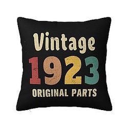 Vintage 1923 Original Pillowcase Double Faced Furry Throw Covers for Sofa Living Room, Bedroom, Guest Room, Holiday Home 12"x12"