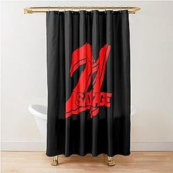 21 Savage Red Shower Curtain
