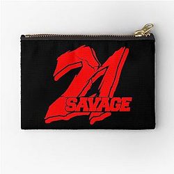 21 Savage Red Zipper Pouch