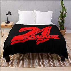 21 Savage - Red Throw Blanket