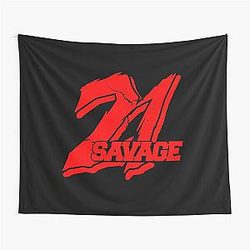 21 Savage Red Tapestry