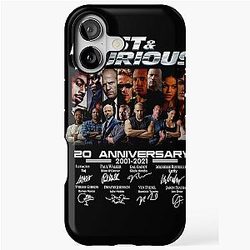 Fast and Furious Movie Characters with 20th Anniversary 2001-2021 iPhone Tough Case