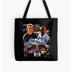 2 Fast Furious Vintage Action All Over Print Tote Bag