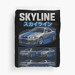 2 Fast Furious GT-R34 Skyline Duvet Cover