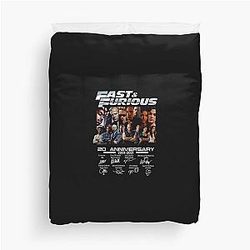 Fast and Furious Movie Characters with 20th Anniversary 2001 Duvet Cover