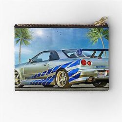 2 Fast Furious Brian's Nissan R34 Zipper Pouch