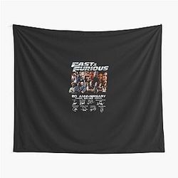 Fast and Furious Characters with 20th Anniversary 2001 2021 Tapestry