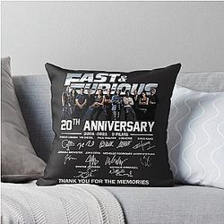 Fast Furious 20th Anniversary Throw Pillow