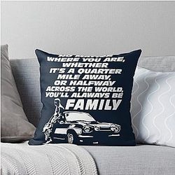 Fast and Furious 9 Paul Walker Forever Slim Fit Tshirt shirts for mom, Dad Shirt gift pattern Throw Pillow