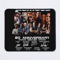 Fast and Furious Characters with 20th Anniversary 2001-2021 Mouse Pad