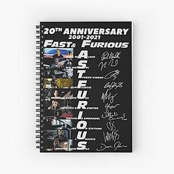 20th Anniversary Fast Furious Signatures Spiral Notebook 2021