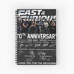 Fast Furious 20th Anniversary Spiral Notebook