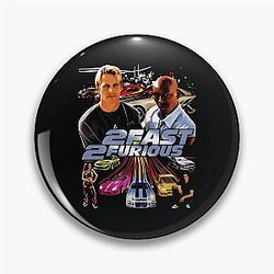 2 Fast Furious Movie Cast Vintage Action Fan Pin