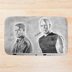Fast Furious drawing Bath Mat