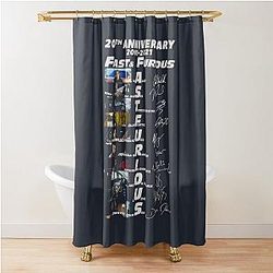 20th Anniversary Fast Furious Signatures Shower Curtain