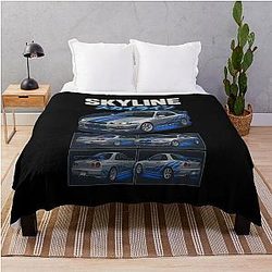 Fast Furious GT-R34 Skyline Throw Blanket