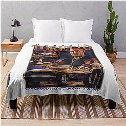 The Fast and Dominic Toretto Racing Fan Art Throw Blanket