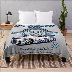 Brian O'Conner Family Racing Fast Furious Tribute Throw Blanket