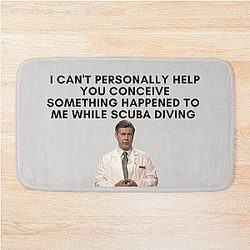30 Rock - Dr. Leo Spaceman - I can't personally help you conceive something happened to me while scuba diving bath mat