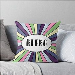 Blerg - Liz Lemon quote - 30 Rock Black Throw Pillow