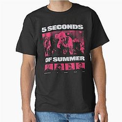 Retro 5 Seconds Summer Tour Photo Graphic Pop Punk Band Classic T-Shirt