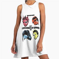 5 Seconds of Summer Pop Band Silhouette Art A-Line Dress