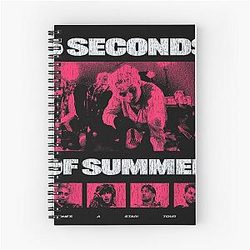 Retro 5 Seconds of Summer Tour Photo Graphic Pop Punk Band Spiral Notebook