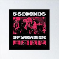 Retro 5 Seconds Summer Tour Photo Graphic Pop Punk Band Poster