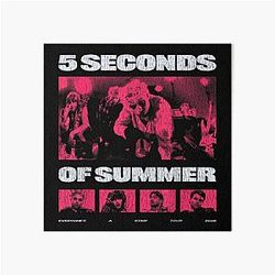 Retro 5 Seconds Summer Tour Photo Graphic Pop Punk Band Art Board Print
