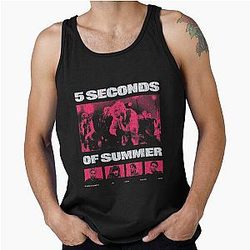Retro 5 Seconds Summer Tour Photo Graphic Pop Punk Band Tank Top