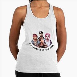 5 Seconds of Summer Band Illustration Racerback Tank Top