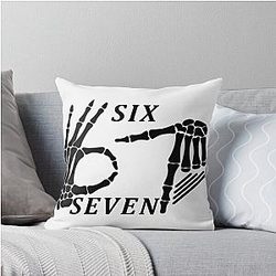 Six  Meme Shirt - Funny Graphic Tee for Gen Z Throw Pillow