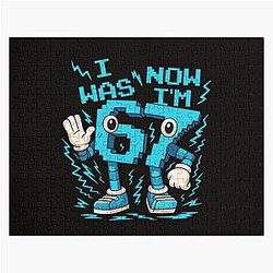 I Was 6 Now I'm 7 Shirt 67 Brainrot Meme Jigsaw Puzzle