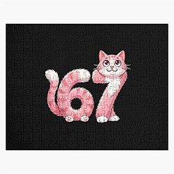 Cute Pink Cat Birthday Jigsaw Puzzle T-Shirt