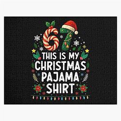 68 This Is My Christmas Pajama Shirt Matching Meme Christmas Boys Youth Kids Jigsaw Puzzle