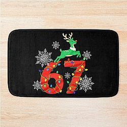 Number 67 Christmas Boys Youth Kids Bath Mat
