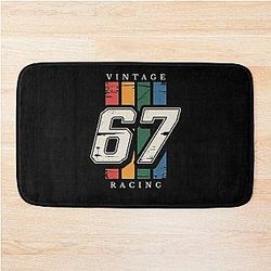 Vintage Racing T-Shirt - Retro Motorsport Apparel - Six Racing Team Bath Mat