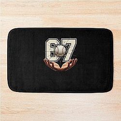 Baseball Cracked Ball Number 67 Funny Meme Mat